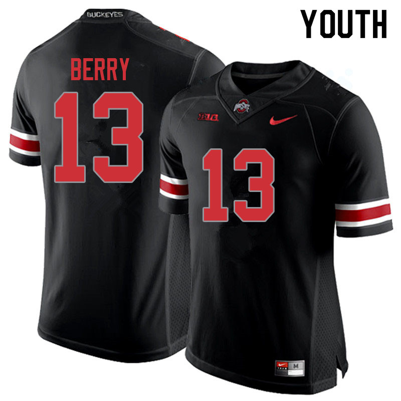 Youth #13 Rashod Berry Ohio State Buckeyes College Football Jerseys Sale-Blackout